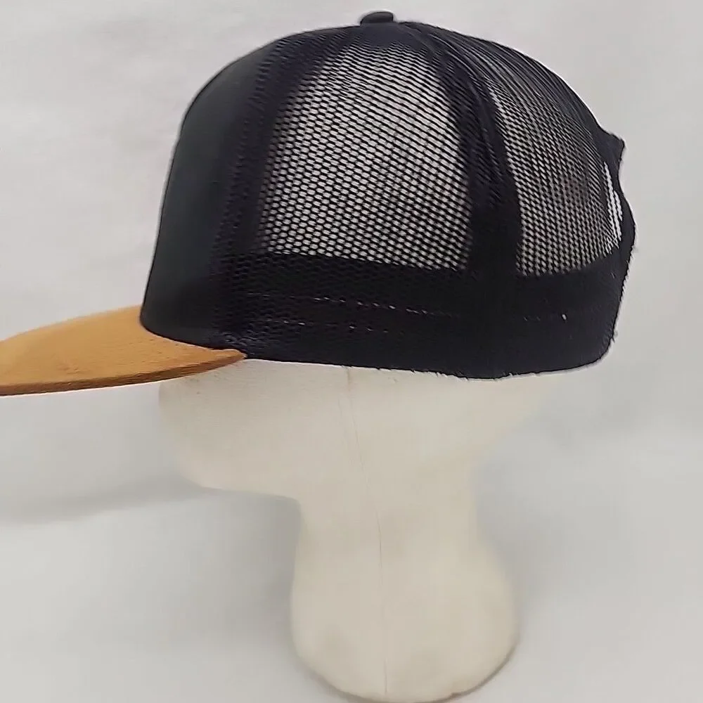 Cap Timberland Black Snap Back Brown Faux Suede Flatbrim Trucker Hat Patch New